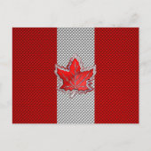 Canadees rood manleder in koolstofvezel briefkaart (Voorkant)