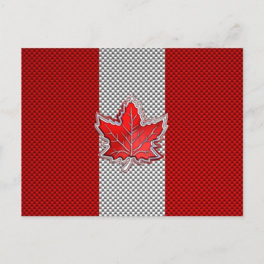 Canadees rood manleder in koolstofvezel briefkaart (Voorkant)