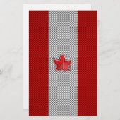 Canadees rood manleder in koolstofvezel briefpapier (Voorkant / Achterkant)