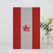 Canadees rood manleder in koolstofvezel briefpapier (Staand voorkant)