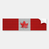 Canadees rood manleder in koolstofvezel bumpersticker (Voorkant)