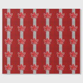 Canadees rood manleder in koolstofvezel cadeaupapier (Vlak)