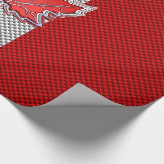 Canadees rood manleder in koolstofvezel cadeaupapier (Hoek)