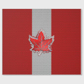 Canadees rood manleder in koolstofvezel cadeaupapier (Vlak)