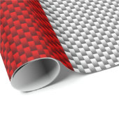 Canadees rood manleder in koolstofvezel cadeaupapier (Rol Hoek)