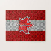 Canadees rood manleder in koolstofvezel legpuzzel (Horizontaal)