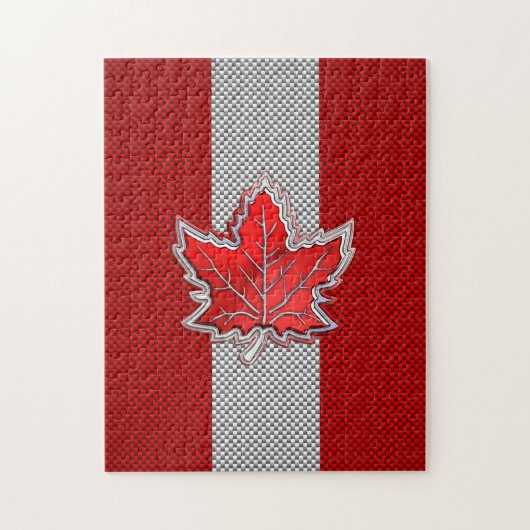 Canadees rood manleder in koolstofvezel legpuzzel (Verticaal)