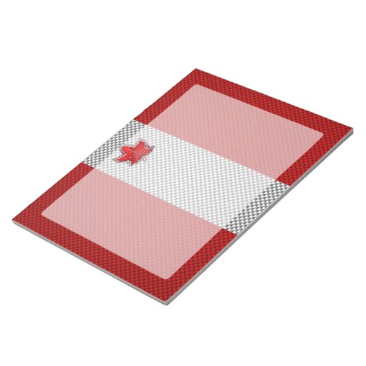 Canadees rood manleder in koolstofvezel notitieblok (Schuin)