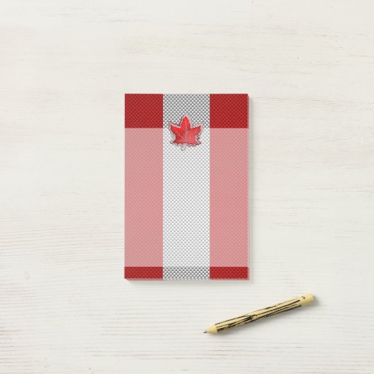 Canadees rood manleder in koolstofvezel post-it® notes (Op bureau)