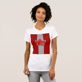 Canadees rood manleder in koolstofvezel t-shirt (Voorkant volledig)