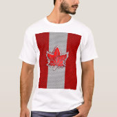 Canadees rood manleder in koolstofvezel t-shirt (Voorkant)