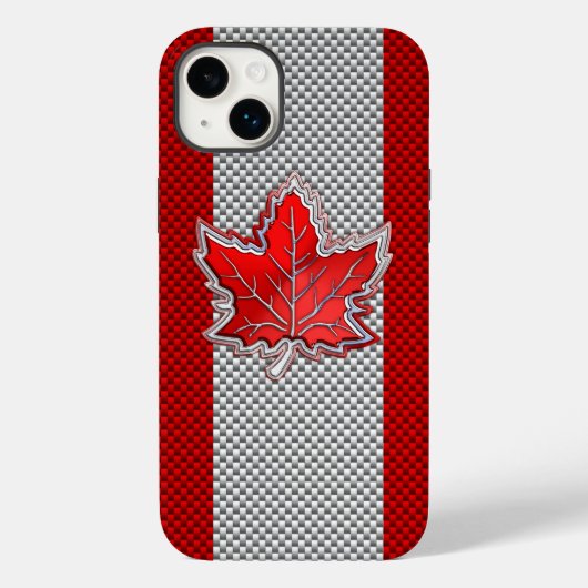Canadees rood manleder op koolstofvezel afdrukken Case-Mate iPhone case (Achterkant)