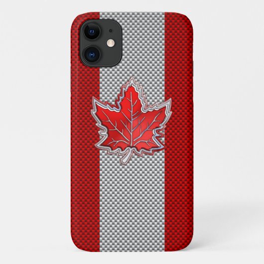 Canadees rood manleder op koolstofvezel afdrukken Case-Mate iPhone case (Achterkant)