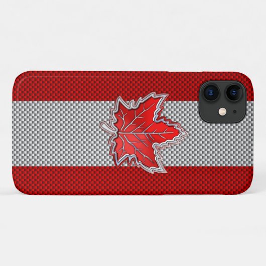 Canadees rood manleder op koolstofvezel afdrukken Case-Mate iPhone case (Achterkant (horizontaal))