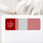Canadees rood manleder op koolstofvezel afdrukken etiket (Insitu)