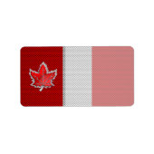 Canadees rood manleder op koolstofvezel afdrukken etiket (Voorkant)