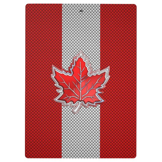 Canadees rood manleder op koolstofvezel afdrukken klembord (Achterkant)