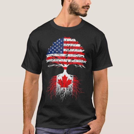 Canadees Roots American Grown Canada Flag Tshirt (Voorkant)