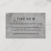 Canadees rustiek hout ambacht werk thema Canadese  Visitekaartje (Achterkant)