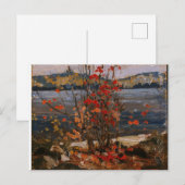 Canadees schilder-meer en rode boom van Tom Thomso Briefkaart (Voorkant / Achterkant)