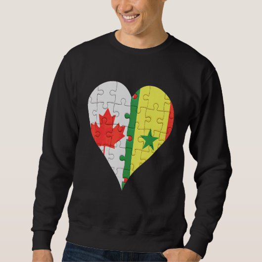 Canadees Senegalese vlaggenhart Trui (Voorkant)