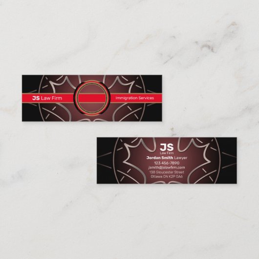 Canadees Services Mini Visitekaartje (Voorkant / Achterkant)