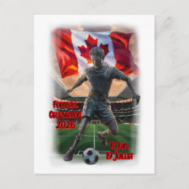Canadees standbeeld viert voetbal op een feestdagenkaart