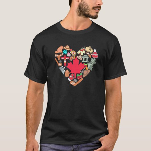 Canadees  Symbolen Canada Vlag Maple Leaf W T-shirt (Voorkant)