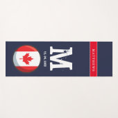 Canadees tot Vlag Rood Blauw Patriottisch Monogram Yogamat (Voorkant (horizontaal))