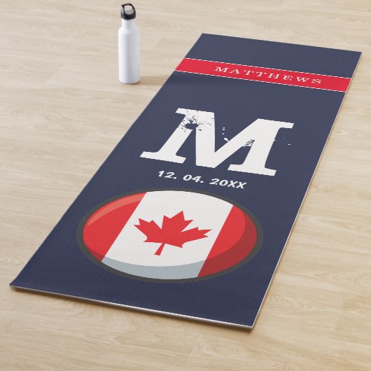 Canadees tot Vlag Rood Blauw Patriottisch Monogram Yogamat (In situ)