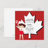 Canadees verjaardagsmeisje kaart (Voorkant / Achterkant)