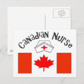 Canadees verpleegster (Canadese vlag) Verpleegkund Briefkaart (Voorkant / Achterkant)