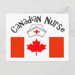 Canadees verpleegster (Canadese vlag) Verpleegkund Briefkaart