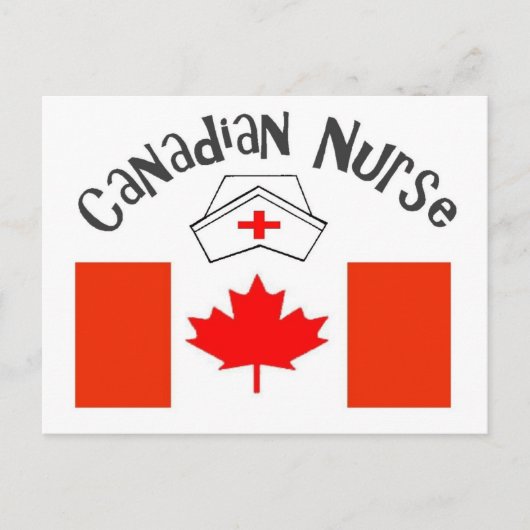 Canadees verpleegster (Canadese vlag) Verpleegkund Briefkaart (Voorkant)