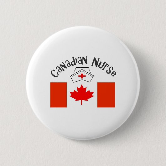 Canadees verpleegster (Canadese vlag) Verpleegkund Ronde Button 5,7 Cm (Voorkant)