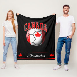 Canadees Vlag Voetbal | Naam Fleece Deken