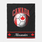 Canadees Vlag Voetbal | Naam Fleece Deken (Voorkant)