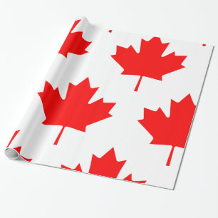 Canadees vlagrode mantel Leaf Cadeaupapier