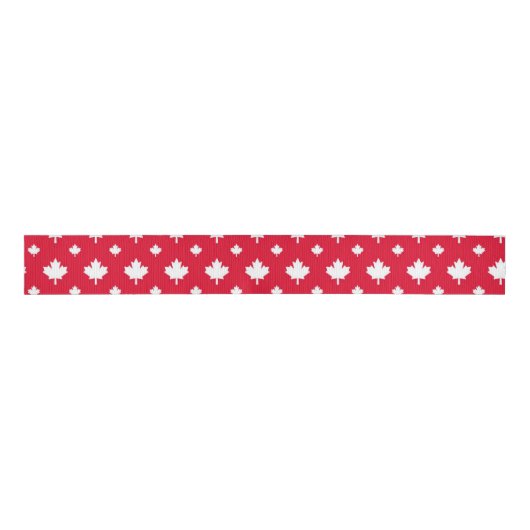 Canadees wit lemf lef rood kleurenpatroon grosgrain lint (Voorkant)