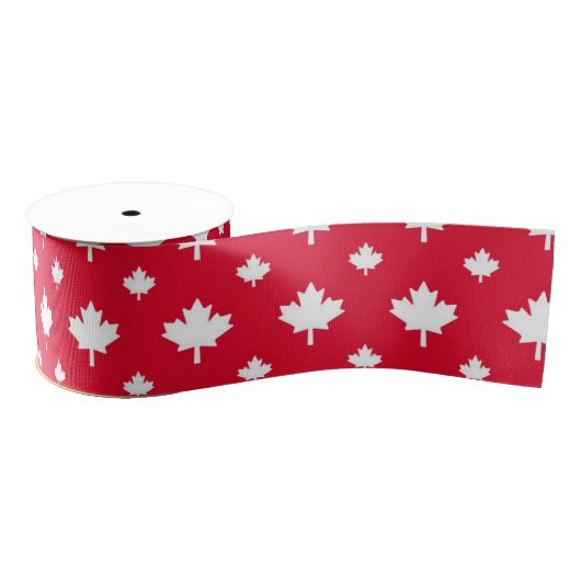 Canadees wit lemf lef rood kleurenpatroon grosgrain lint (Spoel)