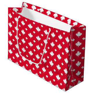 Canadees wit lemf lef rood kleurenpatroon large cadeautasje