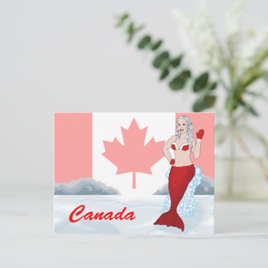 Canadees zeemeerminnend briefkaart (Staand voorkant)