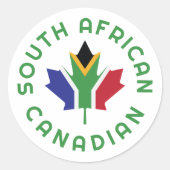 Canadees Zuid-Afrikaans Ronde Sticker (Voorkant)