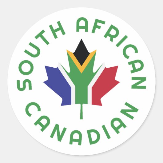 Canadees Zuid-Afrikaans Ronde Sticker (Voorkant)