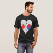Canadees Zuid-Koreaans vlaggenhart T-shirt (Voorkant volledig)
