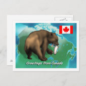 Canadees zwart Beer Briefkaart (Voorkant / Achterkant)
