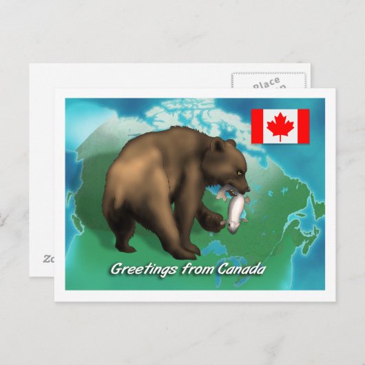 Canadees zwart Beer Briefkaart (Voorkant / Achterkant)