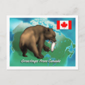 Canadees zwart Beer Briefkaart (Voorkant)