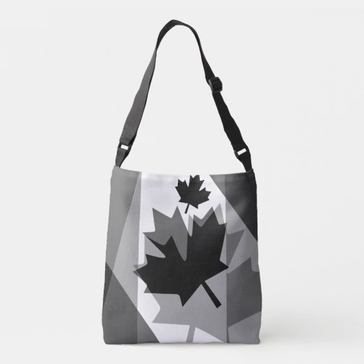 Canadees zwart esdoorn blad gelaagde stijl CANADA Crossbody Tas (Achterkant)