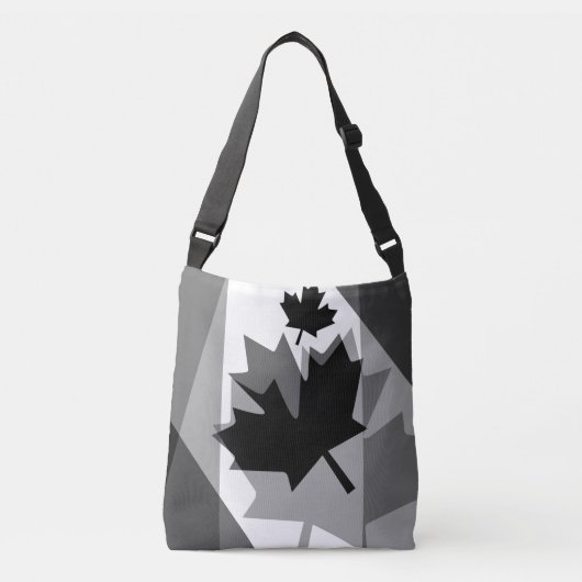 Canadees zwart esdoorn blad gelaagde stijl CANADA Crossbody Tas (Voorkant)